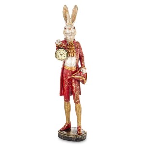 Wysoka Figurka Pierrot Królik z Zegarem 72 Cm Dekoracja Prezent