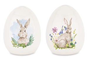 Dekoracja jajko pisanka wielkanoc jajo święta ceramiczny zając figurka 