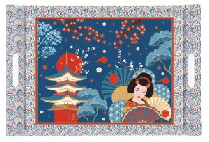 Taca z uchwytami motyw TOKYO COLL Melamina 49x34 cm