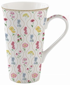 Duży kubek porcelanowy 600 ml Kwiaty ozdobne pudełko prezent