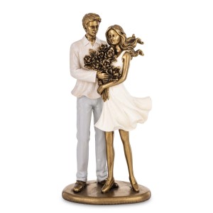 Figurka Para zakochani DEKORACJA zakochanych przytulająca się love kwiaty