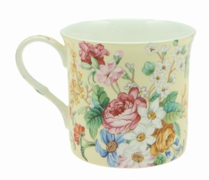 Kubek Porcelanowy elegancki motyw kwiaty 300 ml kolorowy na prezent