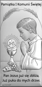 Srebrny Obraz Pamiątka Pierwszej Komunii Świętej 815-0514