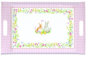 Taca melaminowa z uchwytami kuchennna pastelowy kolor Wielkanocna 47 x 31cm