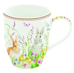 Kubek Porcelanowy Elegancki Wiosenny Wielkanocny na Kawę i Herbatę Prezent