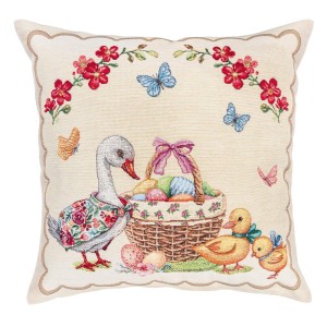 Poszewka na poduszkę 45x45 gobelinowa wielkanocna dekoracyjna ręcznie tkane