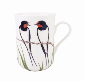 Kubek porcelanowy z motywem ,,Ptaki Polski"- Dymówka 300 ml kawa herbata
