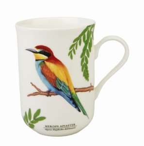Kubek porcelanowy z motywem ,,Ptaki Polski"- Żołna 300 ml kawa herbata