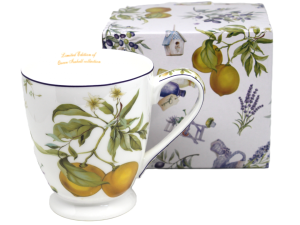 Elegancki porcelanowy kubek jumbo Queen Isabell z motywem lawendy cytryn