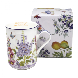 Elegancki porcelanowy kubek z motywem lawendy 350 ml prezent Queen Isabell
