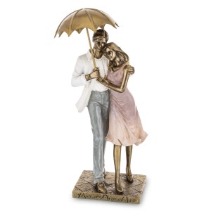 Figurka Para zakochani pod parasolką DEKORACJA zakochanych na prezent love