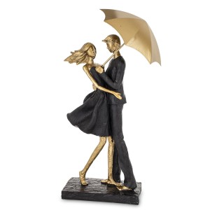 Figurka Para zakochani pod parasolką czarna zakochanych na prezent love