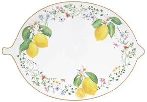 Porcelanowy półmisek talerz patera cytryna nowoczesna taca na ciasto prezent