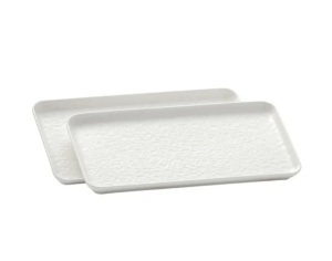 2x Patera paterka ceramiczna 23,5 x 12 cm przystawki talerz wędliny biała
