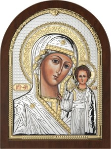 Obraz Matka Boża Kazańska 21,5 x 28,5 cm ikona Pamiątka na Chrzest Ślub