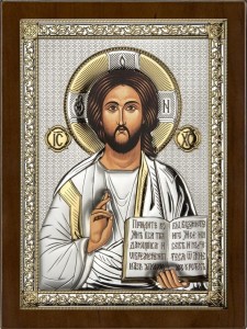 Obraz Ikona Jezus Chrystus Pantokrator 16,5x21,5cm na prezent