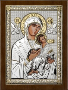 Obraz Matka Boża Nieustającej Pomocy 10 x 12 cm złoto srebrny 