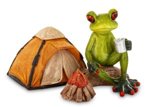 Figura żaba żabka biwakowicz biwak grill namiot wakacyjna śmieszna figurka