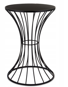 Stojak metalowy 55cm stolik kawowy czarny w stylu loft pomocniczy kwietnik