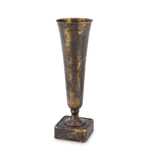 Osłonka retro wazon doniczka metalowa złota puchar kielich złoty na kwiaty