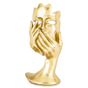 Figura figurka maska artystyczna zasłonięte usta złota nowoczesna ozdoba