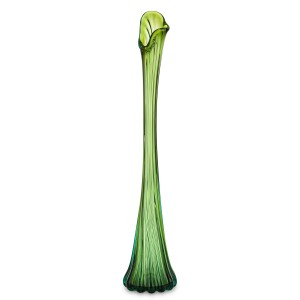 Wazon szklany dekoracyjny zielony 72 cm flakonówka flakon na różę tulipana