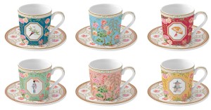 Komplet porcelanowy filiżanki 100 ml 6+6 szt magiczny świat orientu pudełko