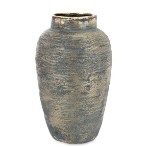 Wazon złoty flakon przecierany osłonka dekoracja stylowa ceramiczny