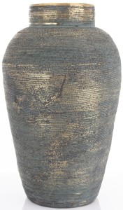 Wazon złoty flakon przecierany osłonka dekoracja stylowa ceramiczny