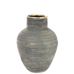 Wazon złoty flakon przecierany osłonka dekoracja stylowa ceramiczny