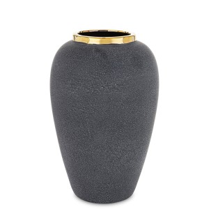 Wazon czarny złoty flakon osłonka dekoracja stylowa ceramiczny