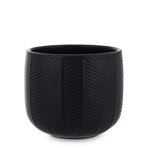 Nowoczesna doniczka czarna osłonka ceramiczna na doniczkę dekoracja glamour