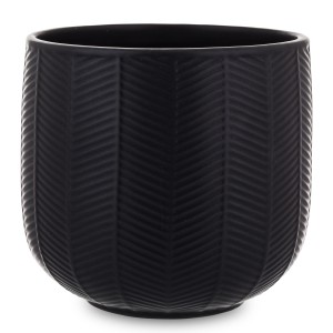 Nowoczesna doniczka czarna osłonka ceramiczna na doniczkę dekoracja glamour