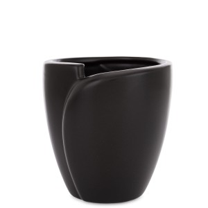 Elegancki wazon osłonka ceramiczna czarna nowoczesny design dekoracja