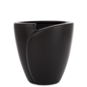 Elegancki wazon osłonka ceramiczna czarna nowoczesny design dekoracja
