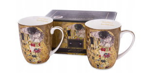 Zestaw kubków porcelanowych z motywem "Pocałunek" Gustava Klimta – 400 ml