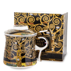 Ekskluzywny kubek z zaparzaczem „Drzewo Życia” – porcelana Gustav Klimt