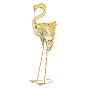 Figurka flaming figura metalowa złota ogród figurka do ogrodu dekoracja