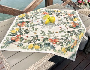 Obrus 97x100 cm gobelinowyALBERSI pomarańcze cytrusy letni na ogród do domu