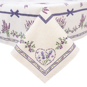 Obrus 93 x 93 cm LILAC fiolet lawendowy motyw letni na stół dom ogród