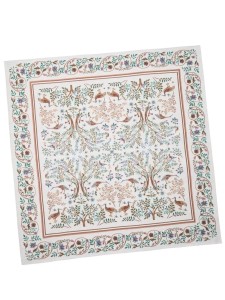 Obrus gobelinowy 100x100cm-elegancki wzór z motywem roślinnym i zwierzęcym