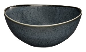 Miska 18x17cm ceramiczna ciemna minimalizm szaro-czarny