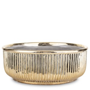 Osłonka doniczka złota ceramiczna na kwiaty dekoracja całoroczna dom ogród