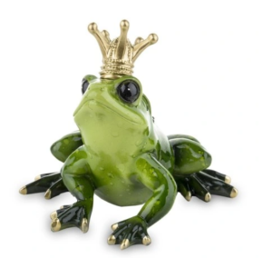 Figurka żabka ze złotą koroną – szczęście i humor w Twoim domu! 