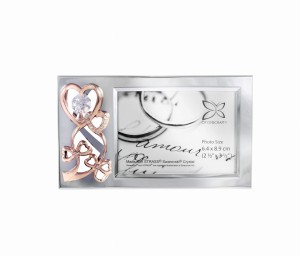 Figurka srebrna Swarovski Crystal z miejscem na zdjęcie serca ramka