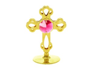 Figurka złota krzyż CrystoKraft Svarowski Crystal dekoracja na prezent