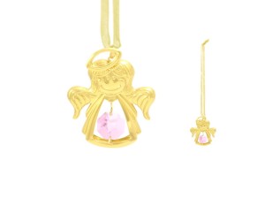 Figurka złota aniołek wiszący CrystoKraft Svarowski Crystal dekoracja