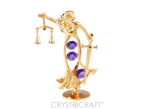 Figurka złota Temida sędzia CrystoKraft Svarowski Crystal dekoracja