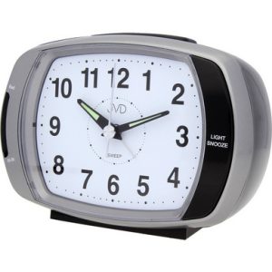 Budzik JVD SRP389.2 Bell Alarm z płynącym sekundnikiem szary
