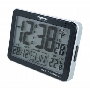 BUDZIK LCD R852-DCF CZARNY RADIOCONTROL + bateria GRATIS